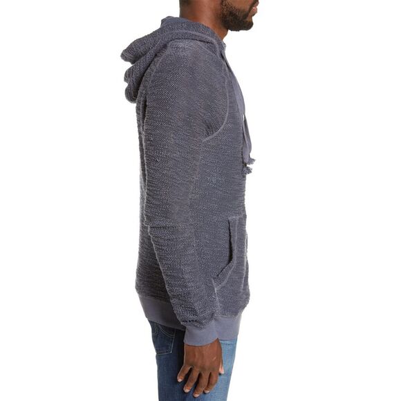 Mills Supply Mens Huntington Slub Hooded Sweatshirt Blue L - Picture 3 of 4